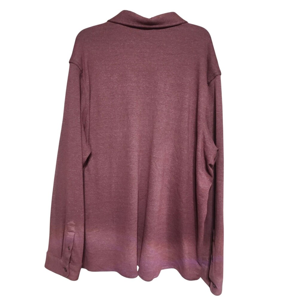 ROWM Men’s 3XT Burgundy Button-Front Long Sleeve Casual Overshirt - Picture 6 of 7